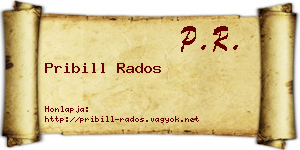 Pribill Rados névjegykártya